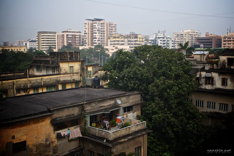 laundry drying on the balcony