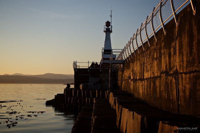 sunset at the breakwater